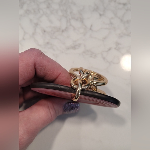 Coach 70's Heart Burst Bag Charm In Signature Canvas - Picture 3 of 6